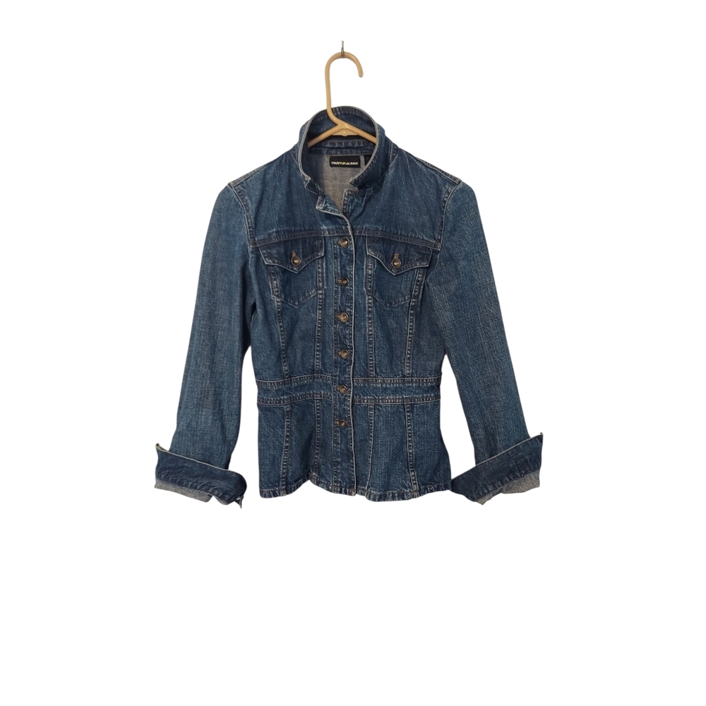 Vintage DKNY Women's Peplum Trucker Jean Jacket Y2K Size S